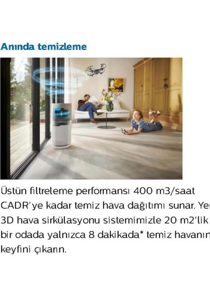 3000I Havayı 6 Dakikadan Kısa Sürede Temizleyen Hava Temizleme Cihazı +Evcil Hayvan Tüyü, Toz, Virüs ve Kötü Koku Yok Eder fırsatları