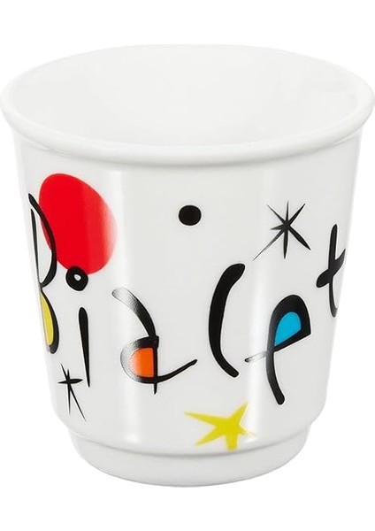 - 4'lü Moka Kahve Bardak Seti - Kulpsuz Kahve Shot Bardağı - Bicchierini - Karma Renk - Arte Desen Serisi - Porselen fırsatları