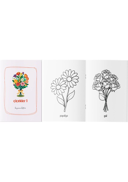 Çiçekler Boyama Kitabı 1