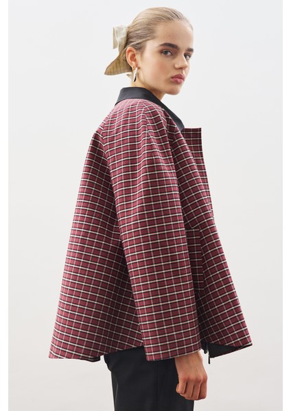 Kontrast Yakalı Trençkot Ekose indirimleri