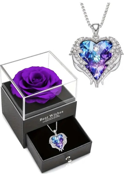 Kalpli Mor Kolye (Hediye Kutusunda)