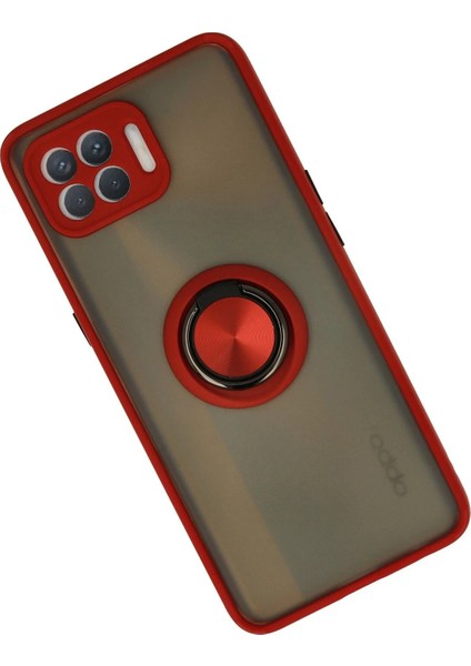 CPT16 Oppo Reno 4 Lite Kılıf Montreal Yüzüklü Silikon Kapak - Kırmızı fiyatları