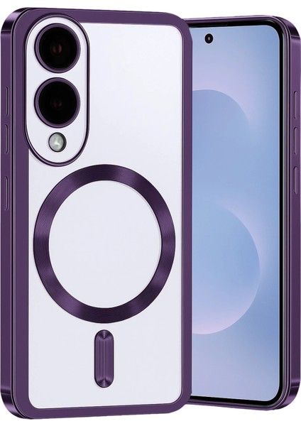 Nrzsnt Newface Samsung Galaxy S25 Edge Kross Magneticsafe Kapak - Mor