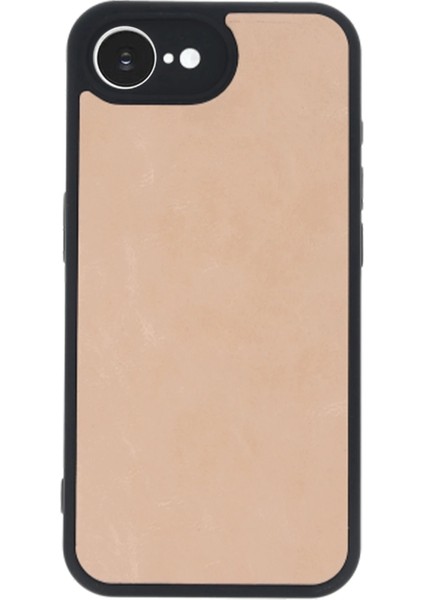 CPT16 iPhone 16E Kılıf Aras Deri Kapak - Pudra