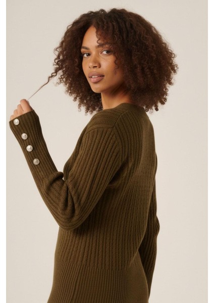 Kadın Saç Örgü Hırka Taba 25237 fiyatları