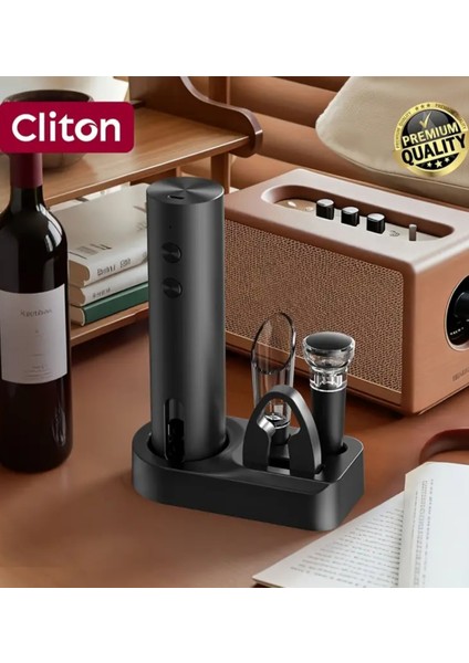 Otomatik Tirbuşon Şarap Şişe Aktarması Vakum Tıkacı ve Saklama Ünitesi ile Şarj Edilebilir Elektrikli Şarap Açacağı Tip-C Şarj ile Çalışan Otomatik Mantar Çözücü