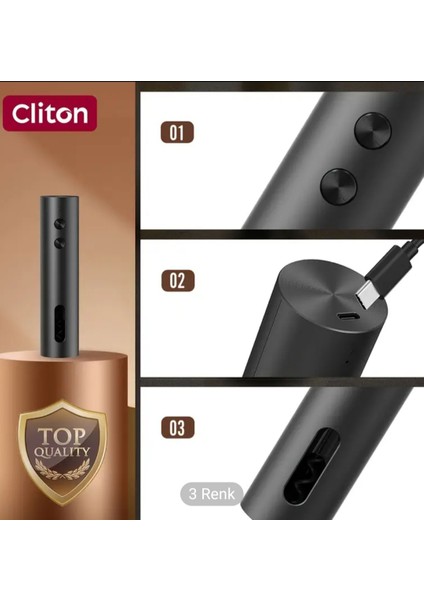 Otomatik Tirbuşon Şarap Şişe Aktarması Vakum Tıkacı ve Saklama Ünitesi ile Şarj Edilebilir Elektrikli Şarap Açacağı Tip-C Şarj ile Çalışan Otomatik Mantar Çözücü indirimleri