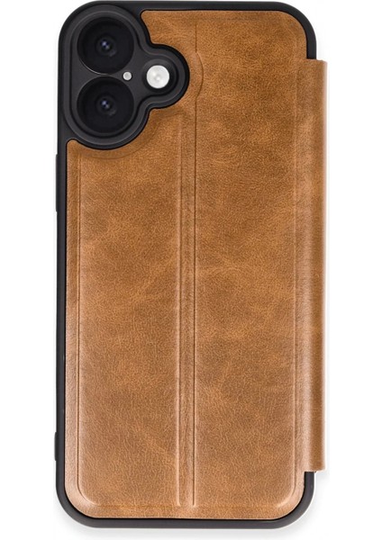 iPhone 16 Kılıf Flip Cover - Taba (K95)