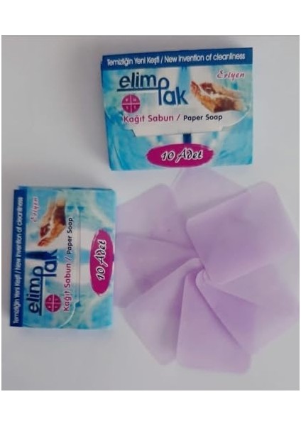 Elimpak -Çanta, Cep Tipi- 120 Yaprak Eriyen Kağıt Sabun 12 Li Ambalaj -(12 * 10) 120 Adet Her Biri Tek Kullanımlık Eriyen Film Sabun-Ortak Kullanım Alanlarında Kişisel Hijyen Sağlar- Yerli Üretim- modelleri