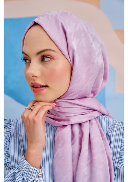 Kazayağı Jakar Italyan Ipekli Şal Lila