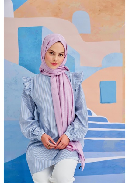 Kazayağı Jakar Italyan Ipekli Şal Lila fiyatları