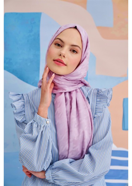 Kazayağı Jakar Italyan Ipekli Şal Lila fırsatları