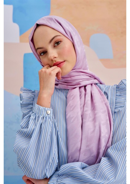 Kazayağı Jakar Italyan Ipekli Şal Lila indirimleri