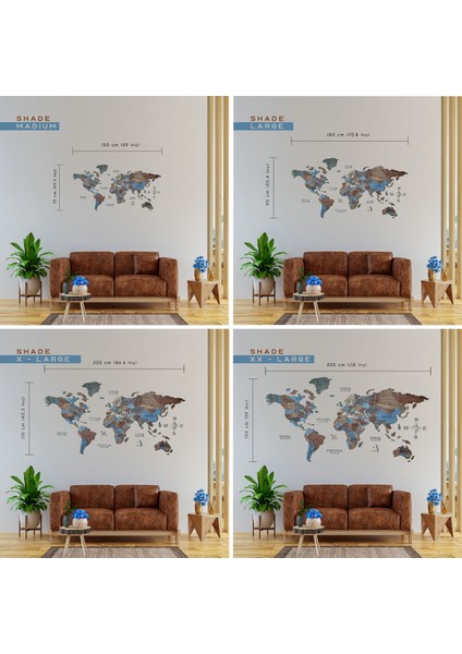 Camel Ahşap Dünya Haritası