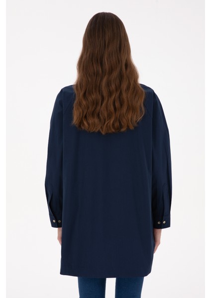 Kadın Lacivert Gömlek Desenli 50316399-VR033 indirimleri