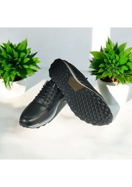 SY-304 Erkek Hakiki Deri Ortopedik Lastikli Kaymaz Casual Ayakkabı indirimleri