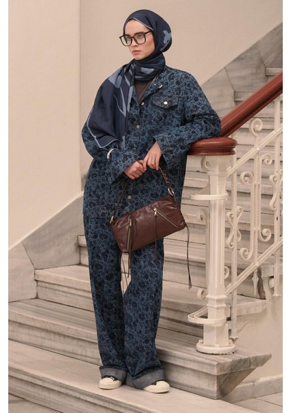 Floral Monogram Desen Jean Pantolon