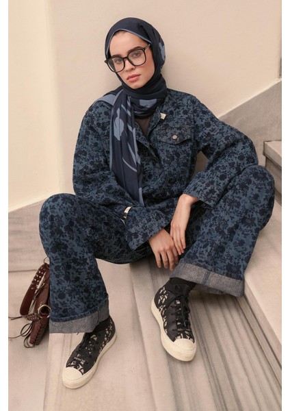 Floral Monogram Desen Jean Pantolon fiyatları