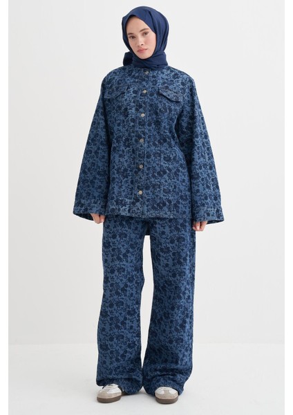 Floral Monogram Desen Jean Pantolon modelleri