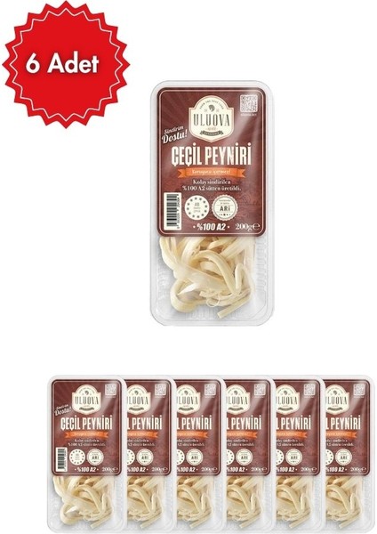 Çeçil Peyniri 200 gr x 6 Adet – Doğal, Tam Yağlı, Lif Lif Ayrılan Yöresel Lezzet