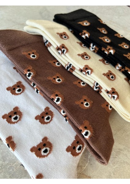 4'lü Teddy Bear Ayıcıklı Set Unisex Kokulu Soket Çorap modelleri