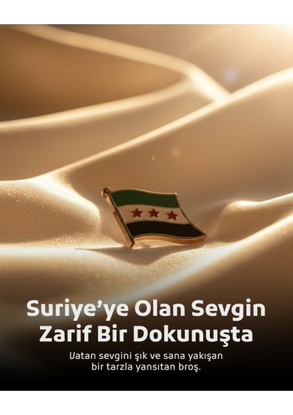 10'lu Yeni Suriye Bayrak Unisex Yaka Mineli Rozeti 21 mm A300029-10 fırsatları