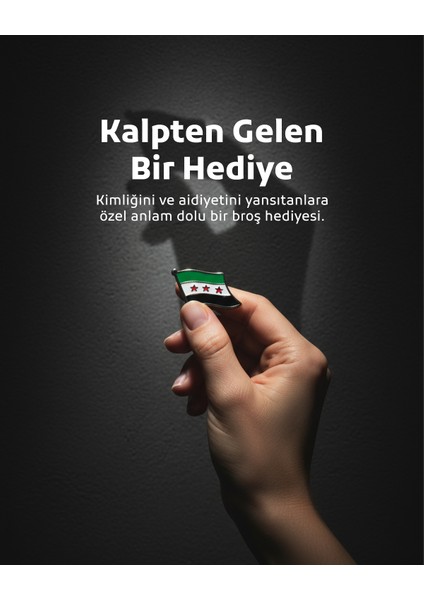 10'lu Yeni Suriye Bayrak Unisex Yaka Mineli Rozeti 21 mm A300029-10