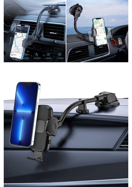 Ayarlanabilir Vakum Kilitli Cam ve Torpidoya Takılabilen Telefon Tutucu