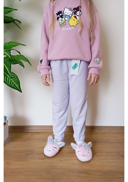 Çocuk Lila 2 Iplik Paçası Lastikli Eşofman Altı fırsatları