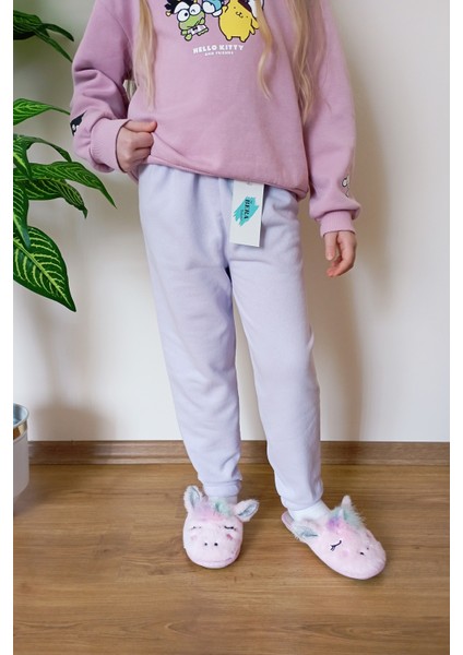 Çocuk Lila 2 Iplik Paçası Lastikli Eşofman Altı indirimleri