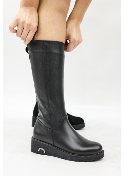 Hakiki Deri Kürklü Kadın Klasik Çizme 124KZA2314DL