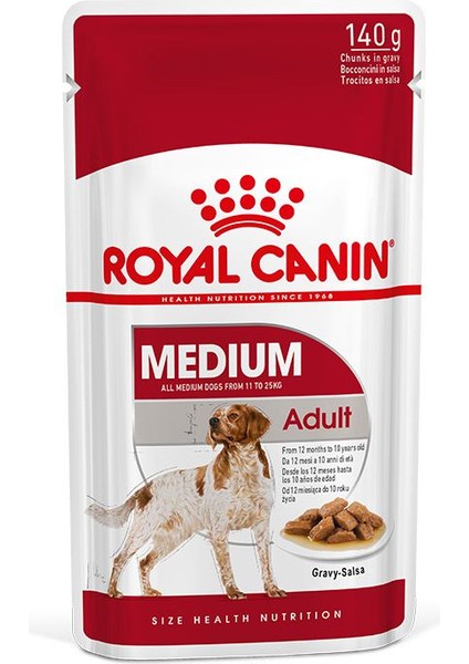 Orta Irklar için Yaş Köpek Maması 10 x 140g