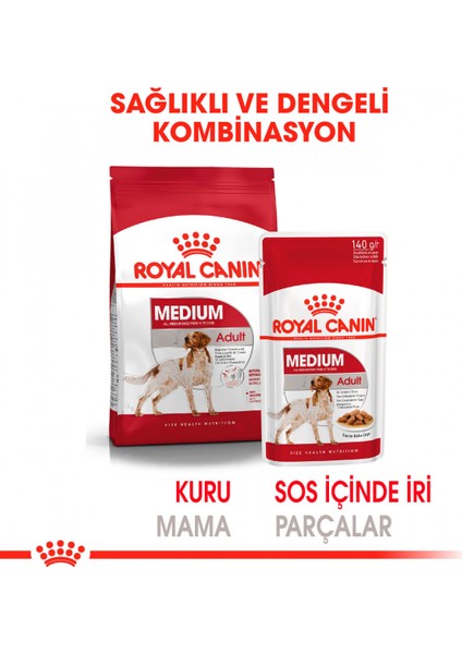 Orta Irklar için Yaş Köpek Maması 10 x 140g