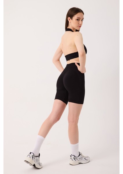 Amara Spor Şort Yüksek Bel Esnek Şekillendirici ve Toparlayıcı Seamless Tayt Kısa Şort indirimleri