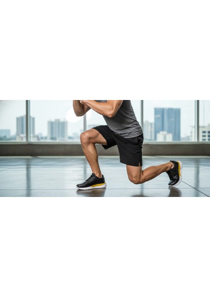 GR0430 Hakiki Deri Fitness Antrenman Bisiklet Spor Teknik Sarı Taban Ayak Sağlığına Uygun Siyah Ayakkabı