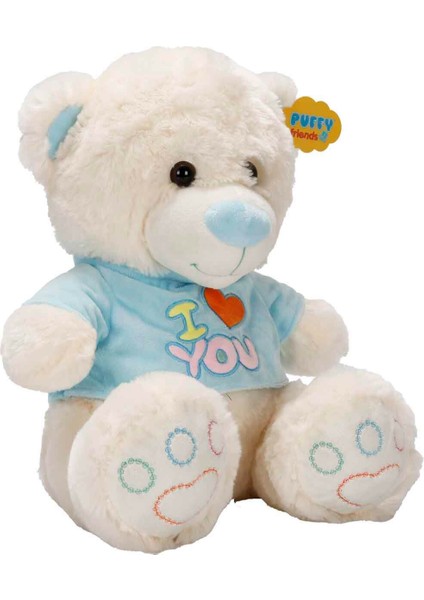 Tişörtlü Peluş Ayı 40 cm - Mavi fiyatları