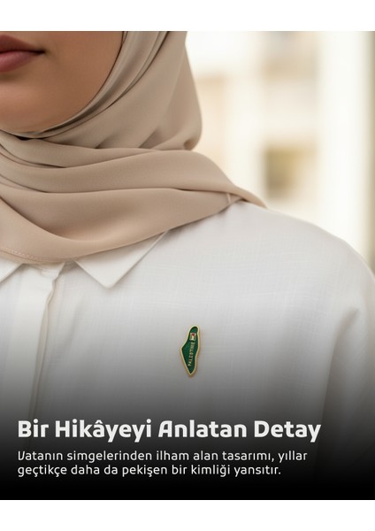 Filistin Haritası Içinde Bayrak & "palestıne" Yeşil Rengi Yaka Rozeti A300046 fırsatları