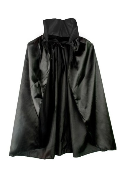 Siyah Renk Yakalı Halloween Pelerini 90 cm