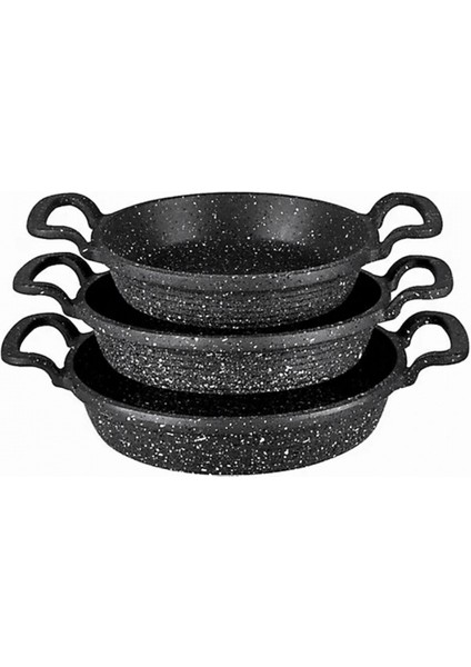 3pcs Döküm Sahan Tava Set 18-20-22CM (5324)