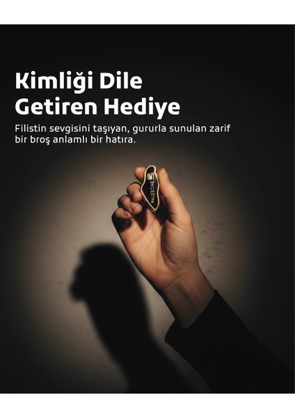 Filistin Haritası Içinde Bayrak & "palestıne" Siyah Rengi Yaka Rozeti A300048