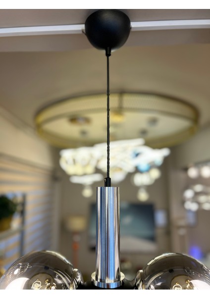 Globe Black & Silver DUAL Krom Cam Avize fiyatları