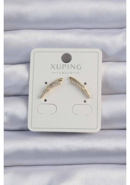 Xuping Gold Renk Zirkon Taşlı Küpe