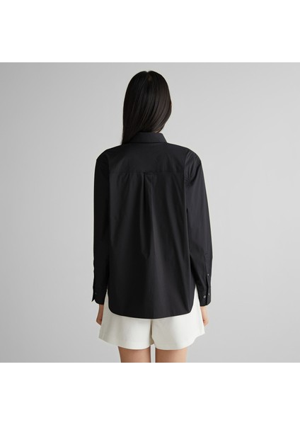 Kadın Siyah Klasik Yaka Gömlek fiyatları