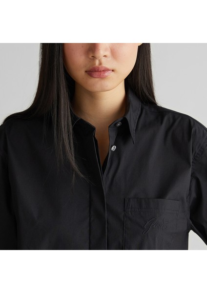 Kadın Siyah Klasik Yaka Gömlek fırsatları