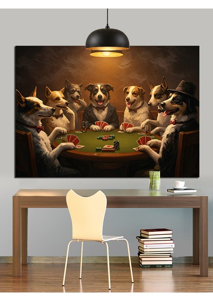 Poker Oynayan Köpekler Dekoratif Kanvas - Mdf Ahşap Tablo modelleri