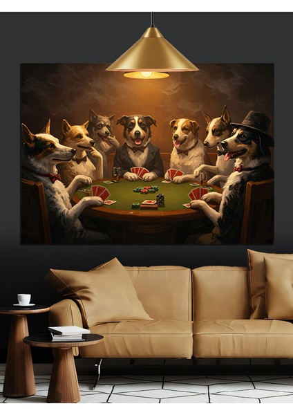 Poker Oynayan Köpekler Dekoratif Kanvas - Mdf Ahşap Tablo indirimleri