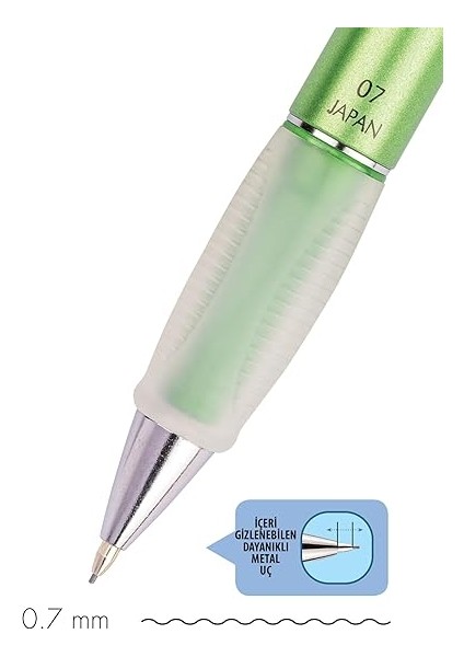 Deep Mekanik Uçlu Kalem 0.7 mm Metalik Fıstık Yeşil modelleri