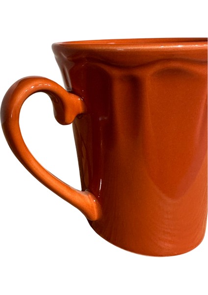 Şık Formlu Turuncu - Lacivert Seramik Kupa Bardak – 230 Ml, Zarif ve Dayanıklı Tasarım fırsatları