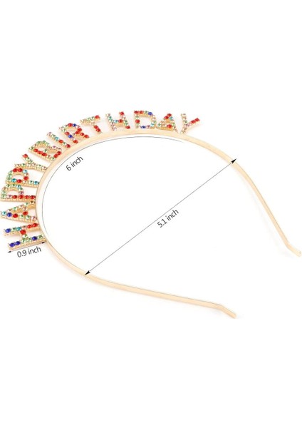 Bfs rengarenk Kristal Taşlı Ekstra Lüks Gümüş Kaplama Happy Birthday Taç 16X17 cm modelleri