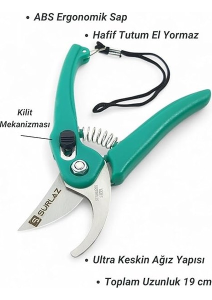 Tipi Budama Makası Kolay Temizlenebilir ve Hafif Yapı 2 Parça Set fiyatları